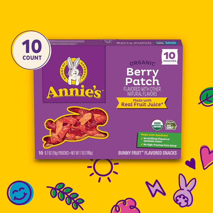 Annie's Organic Bunny Fruit Snacks, Variety Pack, Gluten Free, Halloween Candy Alternative, 22 ct, 15.4 oz - Chalk School of Movement