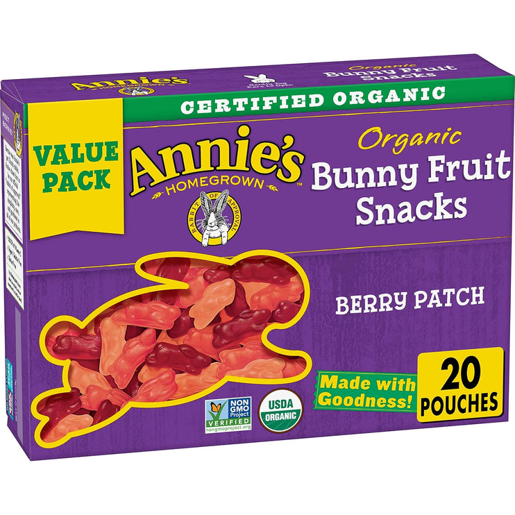 Annie's Organic Bunny Fruit Snacks, Variety Pack, Gluten Free, Halloween Candy Alternative, 22 ct, 15.4 oz - Chalk School of Movement