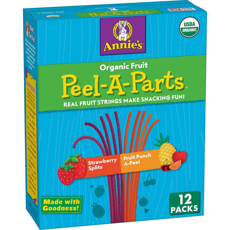 Annie's Organic Fruit Peel - A - Parts Fruit Snacks, Strawberry and Fruit Punch, 12 packs, 6.7 oz. - Chalk School of Movement