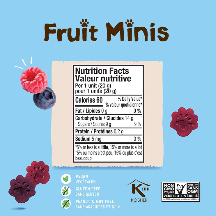 BEAR Real Fruit Snack Minis, Raspberry/Blueberry, No added Sugar, All Natural, Bite Sized Snacks for Kids, Non GMO, Gluten Free, Vegan, 0.7 Oz (Pack of 18) - Chalk School of Movement