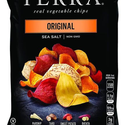 Terra Vegetable Chips, Original Vegetable Chips with Sea Salt, 1 Oz (Pack of 24) - Chalk School of Movement
